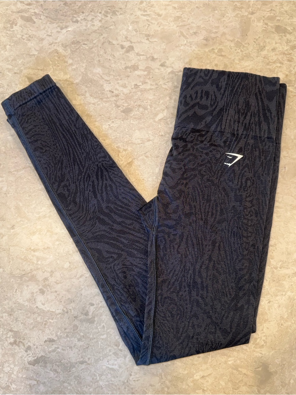 Gymshark Women's Navy Patterned High-Rise Jeggings